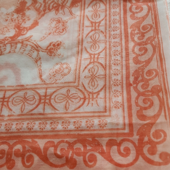 NWT Charming Charlie Orange and White Patterned Scarf - Picture 3 of 7
